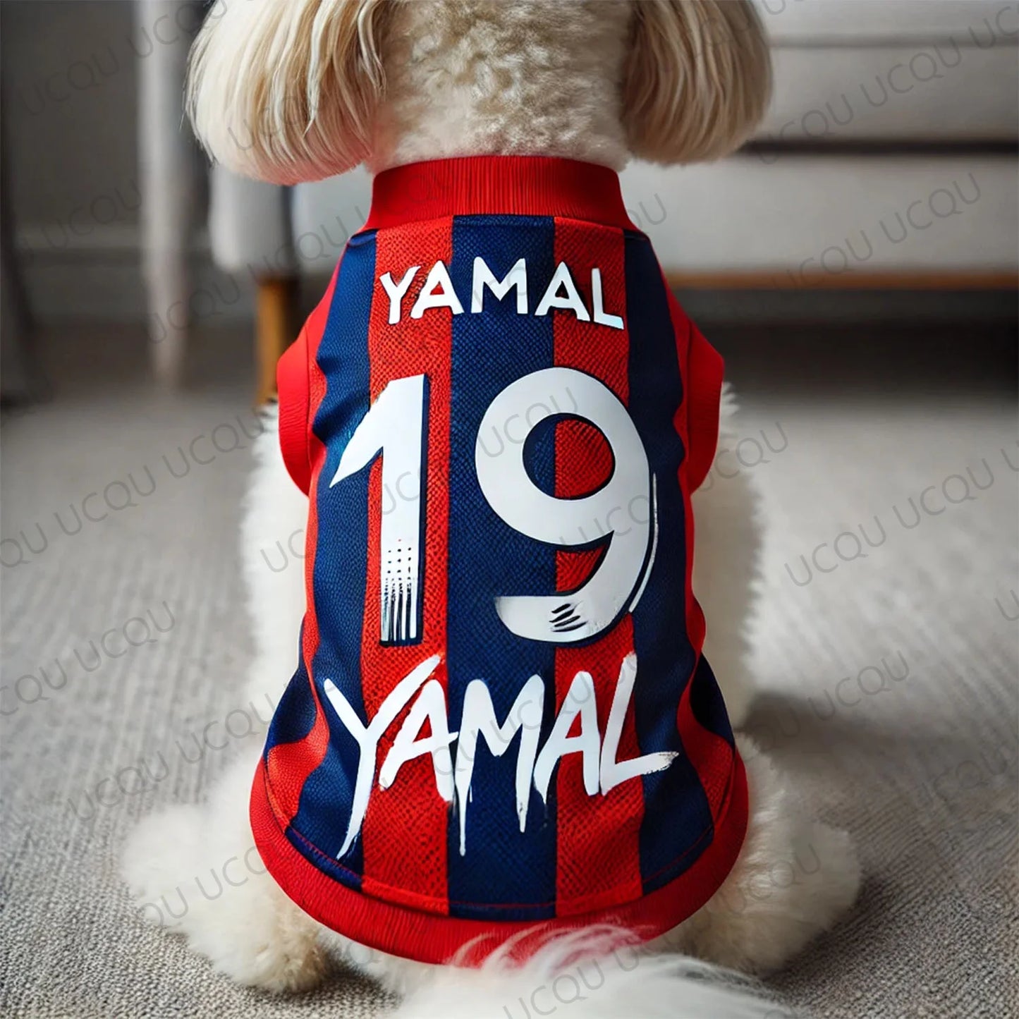 Maillot de football Yamal # 19 pour animaux de compagnie l AXOIZ
